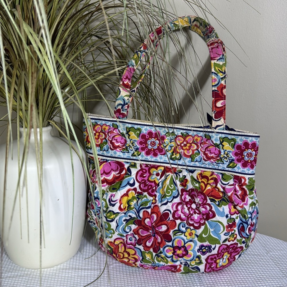 Vera Bradley Hope Garden Shoulder Handbag Tote Zippered Spring Summer - Picture 2 of 10